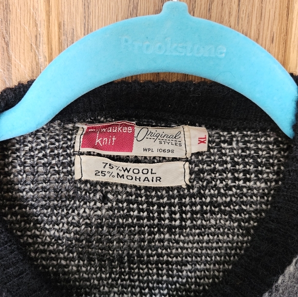 Vintage 1960's Original Styles Wool/Mohair Zip Cardigan size XL - Picture 5 of 5